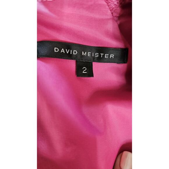 David Meister Pink Textured Pencil Sheath Dress Fitted Bodycon Classic Sz 2 - Picture 5 of 6